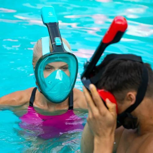 Целолицева маска за гмуркане AQUASTIC SMA-01SN синя