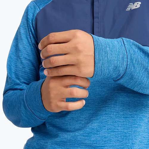Мъжка блуза с дълъг ръкав за бягане New Balance Athletics Heat Grid 1/2 Zip heron blue