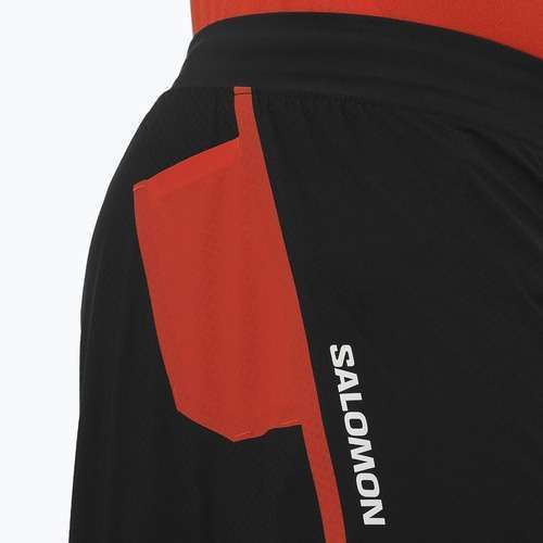Мъжки къси панталони за бягане Salomon S/Lab Speed Spl 3" тъмно черно / огнено червено