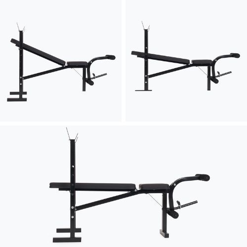 Тренировъчна пейка XTREXO BenchFit Lite със стойка и щанга черна