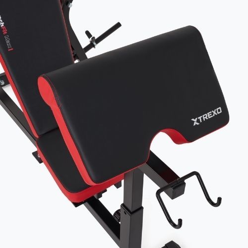 Тренировъчна пейка XTREXO BenchFit Max със стойка и молитвен лост черна