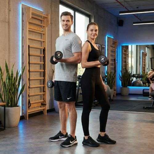 Дъмбел с гумено покритие XTREXO Pro 4 kg black