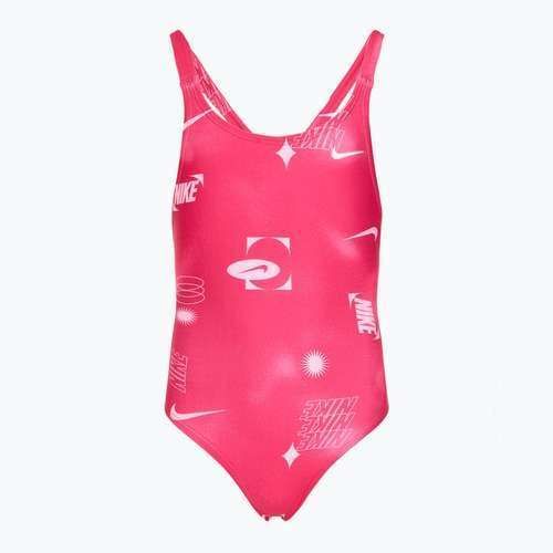 Детски цял бански костюм Nike Hydrastrong Fastback rush pink