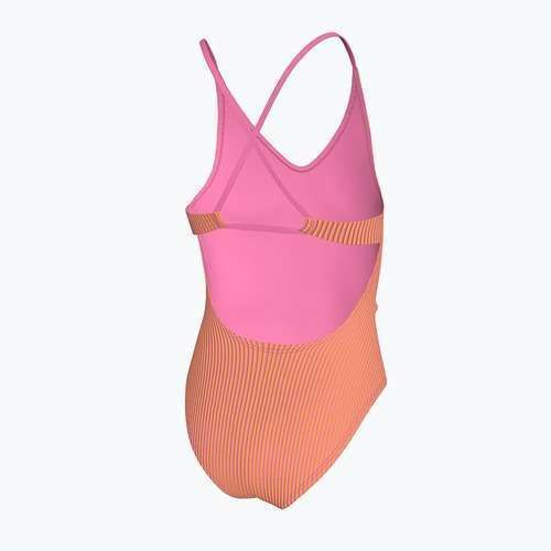 Детски цял бански костюм Nike Ocean Bound Ripple Texture Lace Up pink glow
