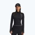 Дамска блуза с дълъг ръкав за тренировка Under Armour ColdGear Textured 1/2 Zip black/white/metalic silver