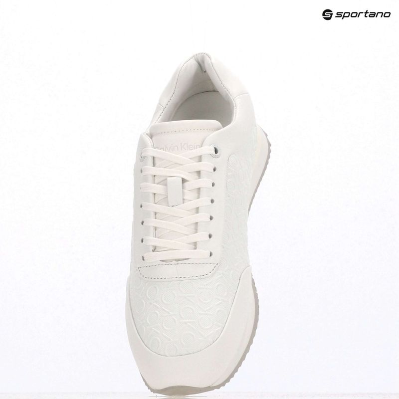 Calvin Klein Women's Shoes HW0HW02574 Runner Lace Up Mono Pu Triple Bright White 9