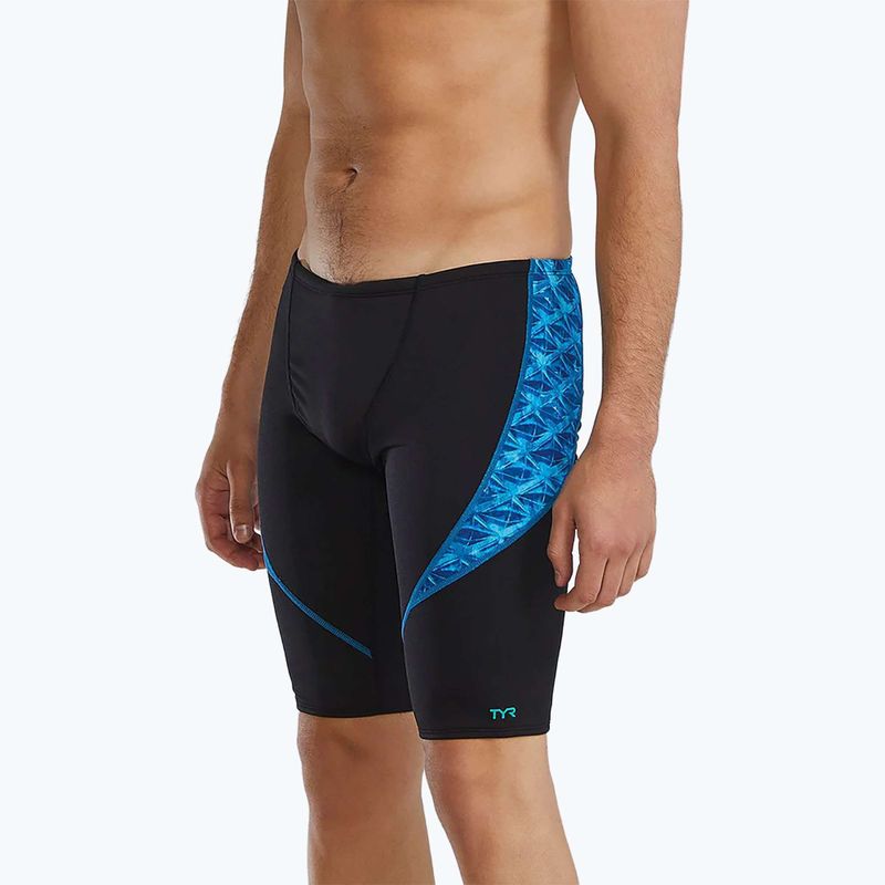 Мъжки шорти за плуване тип клин TYR Durafast Elite Oceanid Jammer light blue/aqua 3