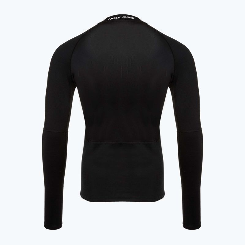 Мъжка блуза с дълъг ръкав за тренировка Nike Pro Dri-Fit Warm black/white 2