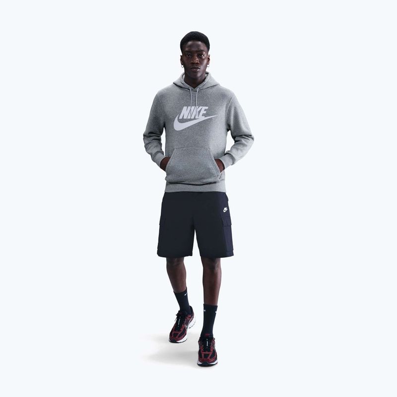 Мъжки суитшърт Nike Club Pullover Hoodie dark grey heather/light smoke grey/white 2