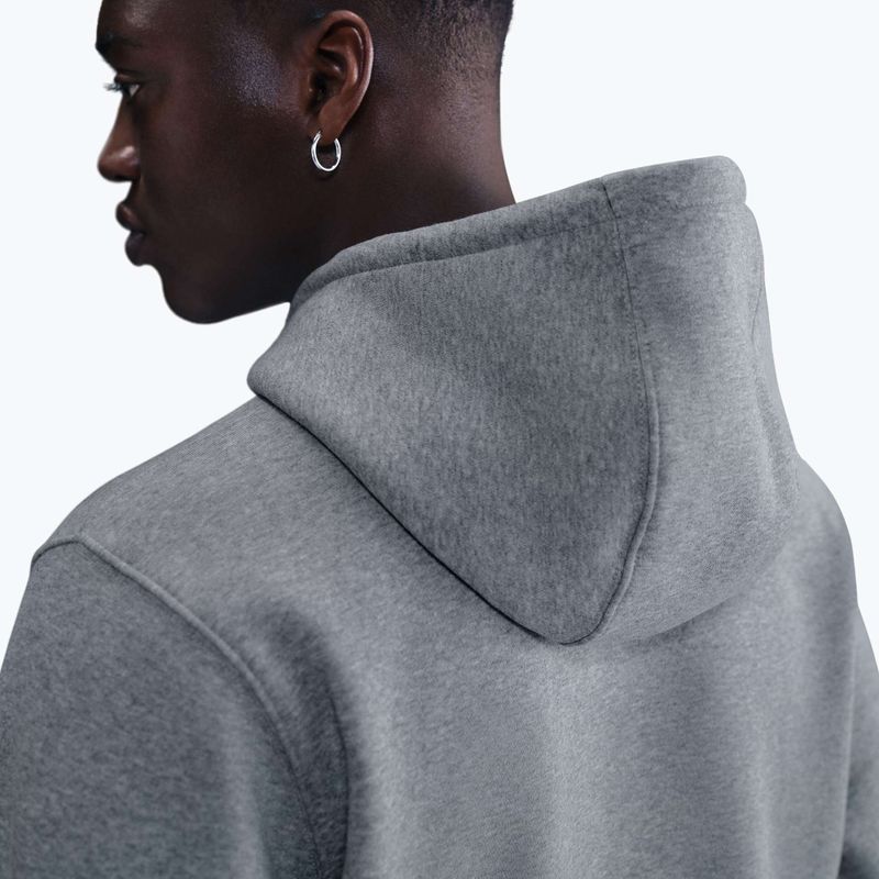 Мъжки суитшърт Nike Club Pullover Hoodie dark grey heather/light smoke grey/white 5