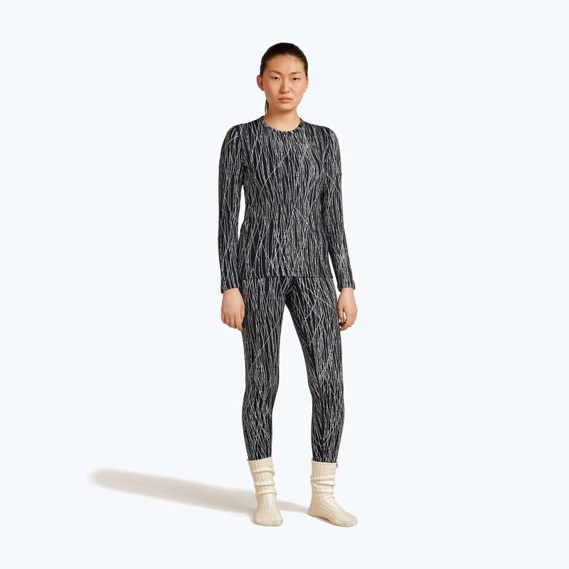 Дамска блуза с дълъг ръкав Icebreaker Merino 260 Tech Vertex Crewe Delta Lines AOP black/snow/j 2