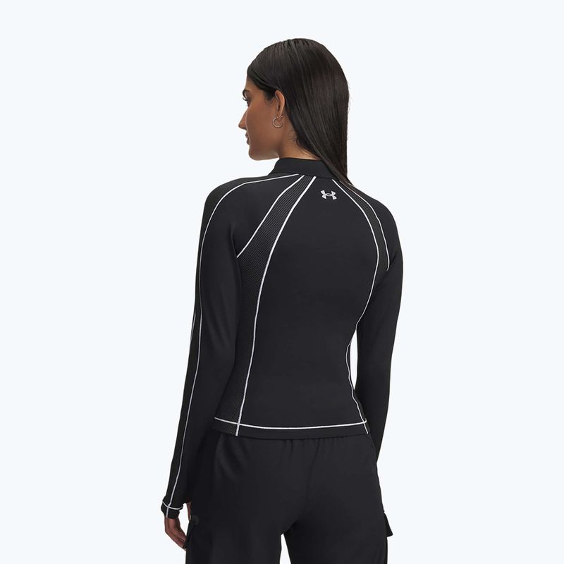 Дамска блуза с дълъг ръкав за тренировка Under Armour ColdGear Textured 1/2 Zip black/white/metalic silver 3