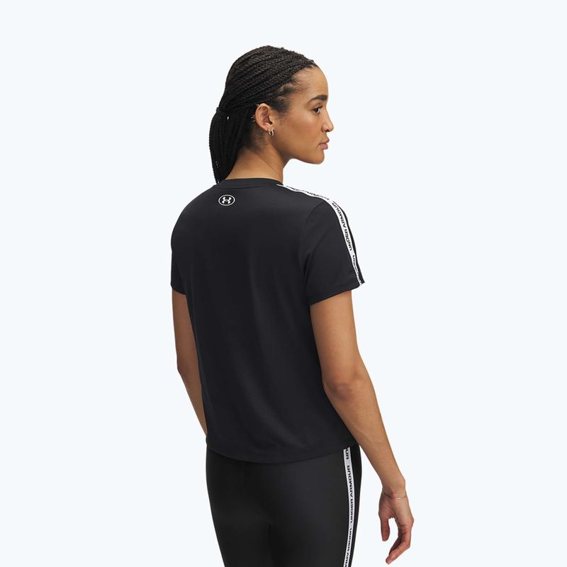 Дамска тениска за тренировка Under Armour Tech Wordmark Tape black/white/white 2