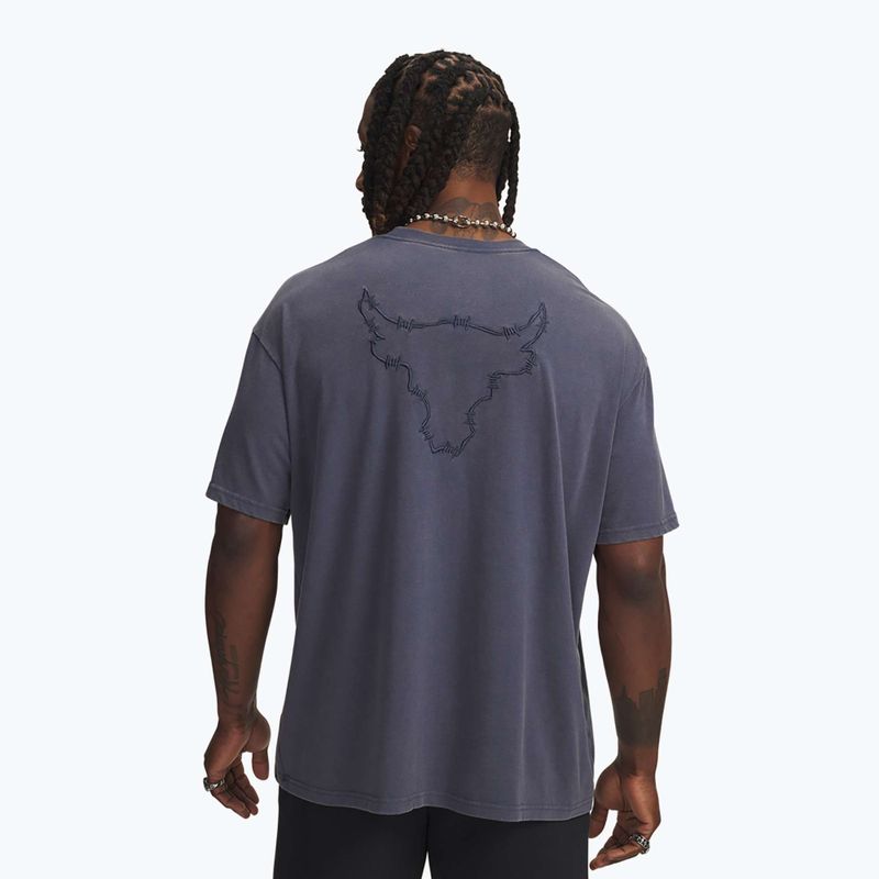 Мъжка тениска Under Armour Project Rock Q3 ST Graphic downpour gray/white 2