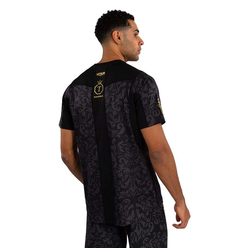 Мъжка тениска за тренировки Venum x Ilia Topuria Unmatched Dry-Tech black/gold 2
