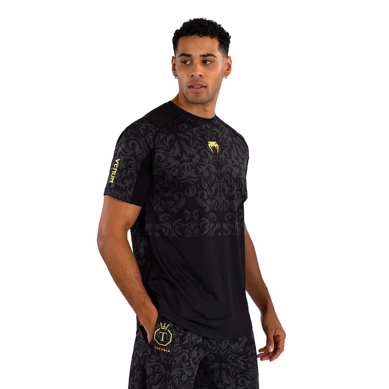 Мъжка тениска за тренировки Venum x Ilia Topuria Unmatched Dry-Tech black/gold 3