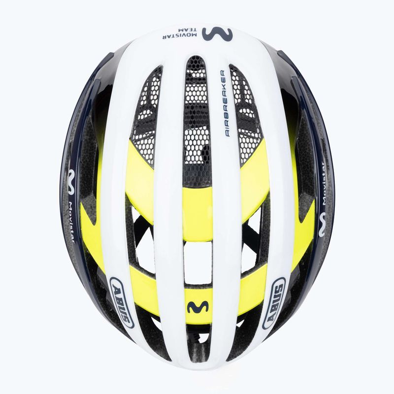 ABUS AirBreaker Movistar Team 24 тъмножълта/жълта/бяла велосипедна каска 6