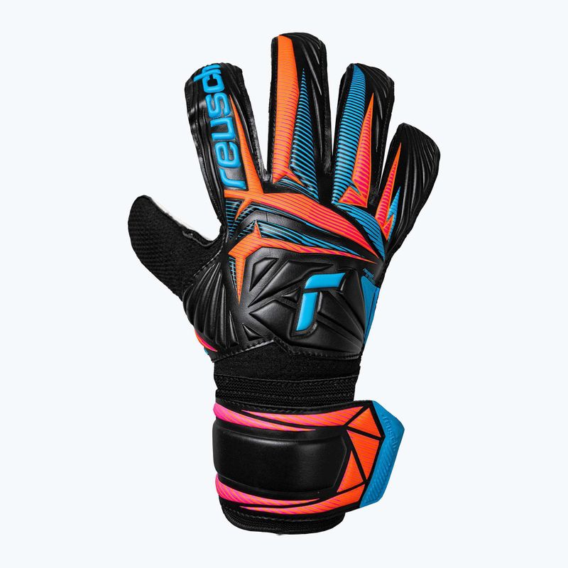 Вратарски ръкавици Reusch Attrakt Solid black/aqua blue/shocking orange 2