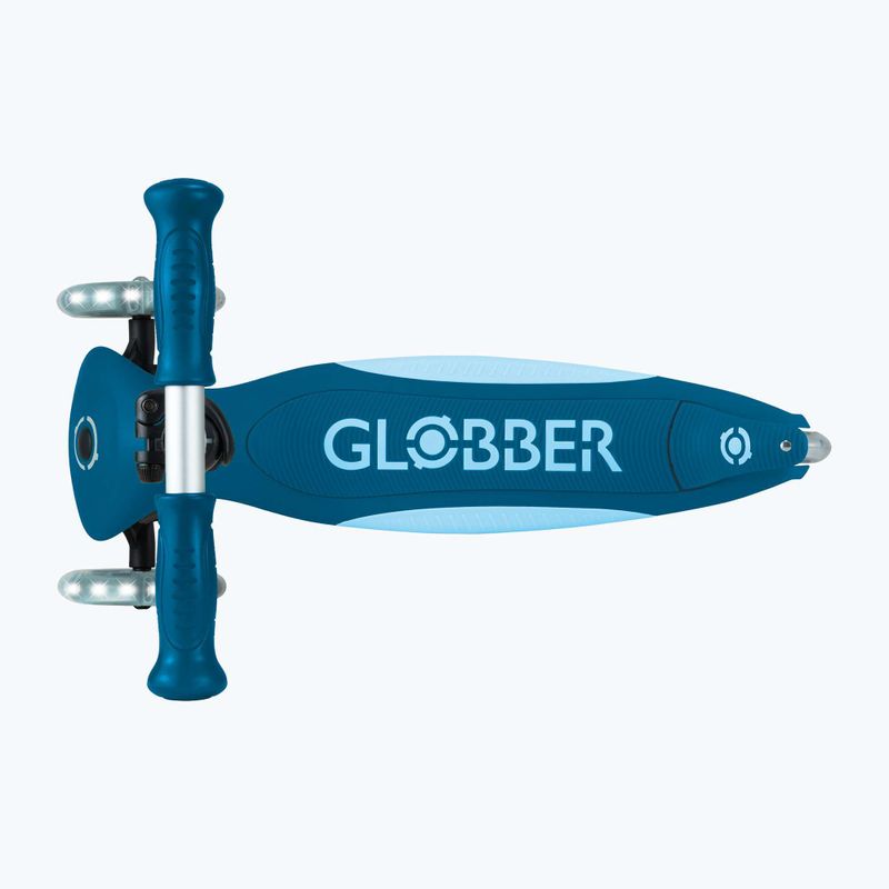 Globber Primo Сгъваем плюс светлини бензинов син детски триколесен скутер 5
