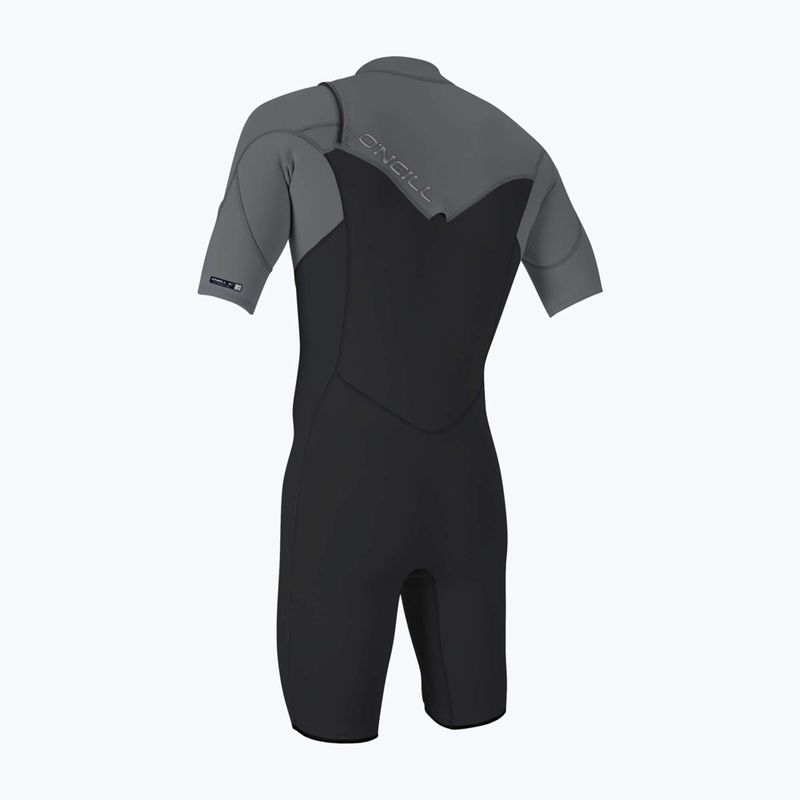 Мъжки неопреннов костюм за плуване O'Neill Hammer 2mm Chest Zip SS Spring IS6 tempered steel/smoke/smoke 2