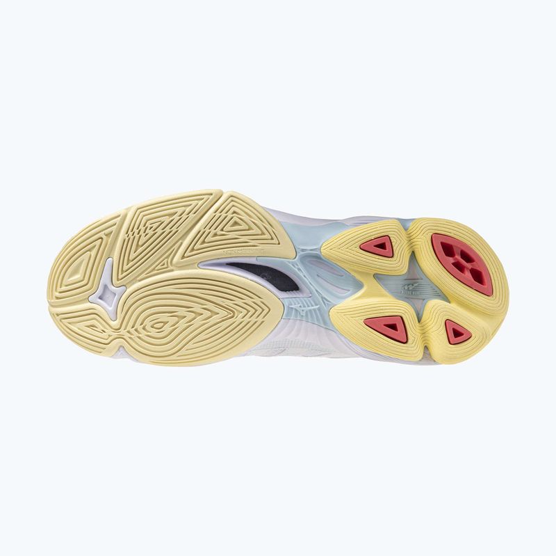 Дамски обувки за волейбол Mizuno Wave Voltage 2 Mid white/calypso coral/pale banan 11