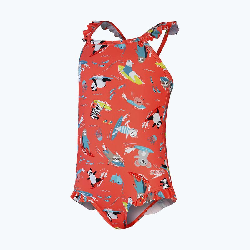 Speedo Детски едноцветен бански Speedo Digital Frill Thinstrap Orange 8-1288115155 3