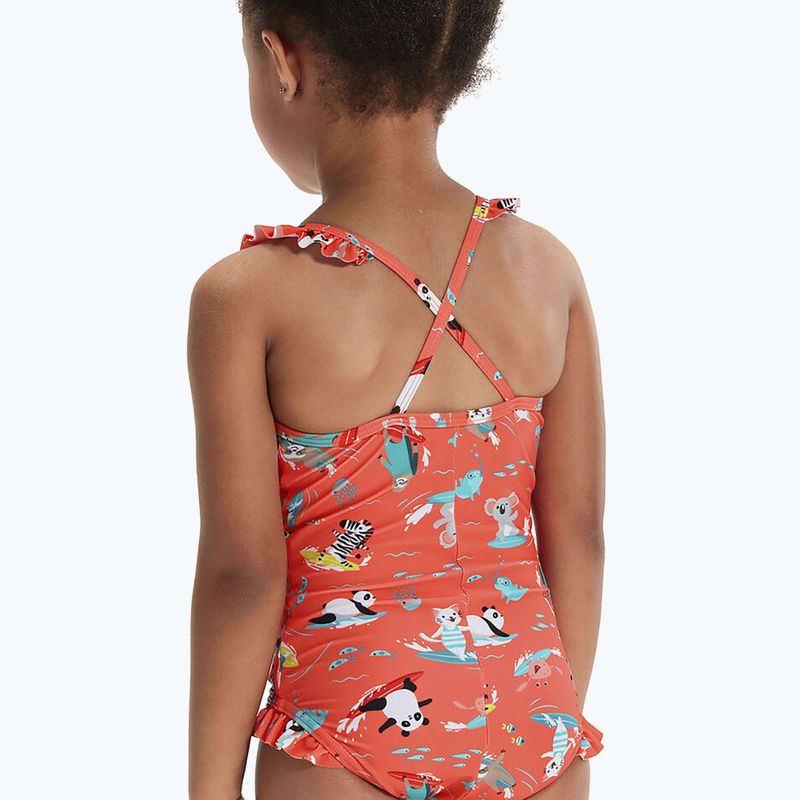 Speedo Детски едноцветен бански Speedo Digital Frill Thinstrap Orange 8-1288115155 5