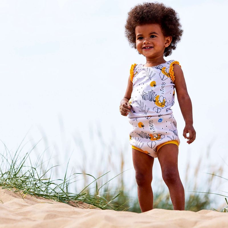 Детски бански костюм от една част Splash About Happy Nappy flowe meadow 7