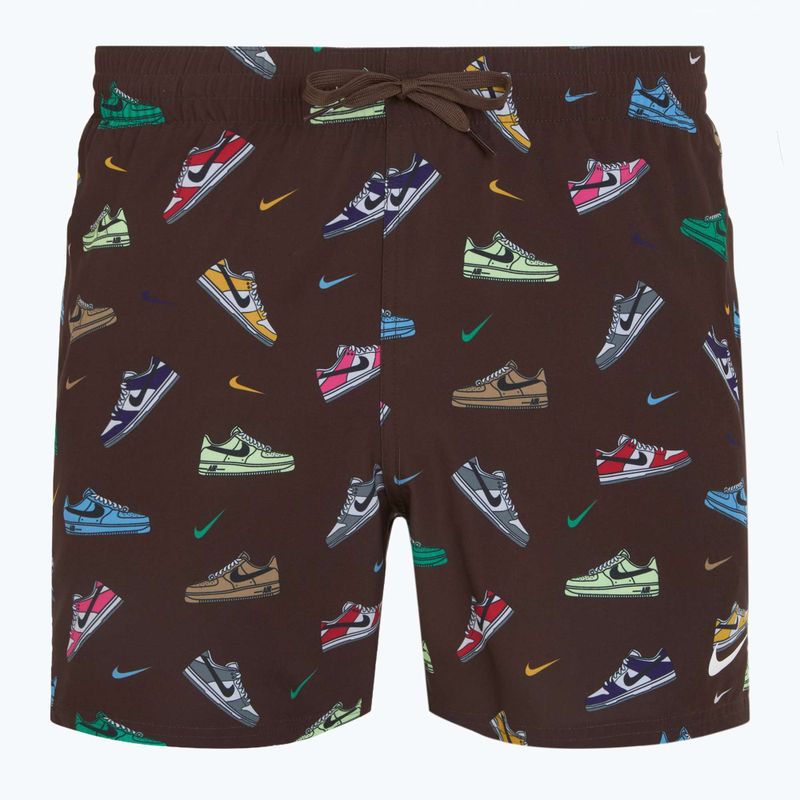 Мъжки къси панталони за плуване Nike Multi Print 5" Volley в бароково кафяво 5