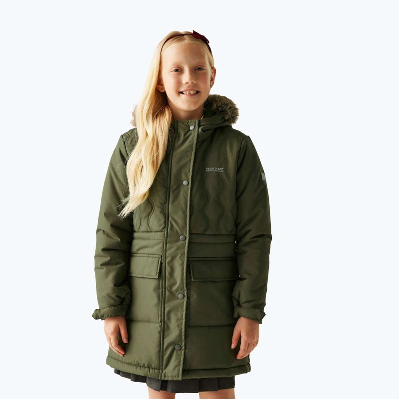 Детско ватирано яке Regatta Fabrizia II olive night  4