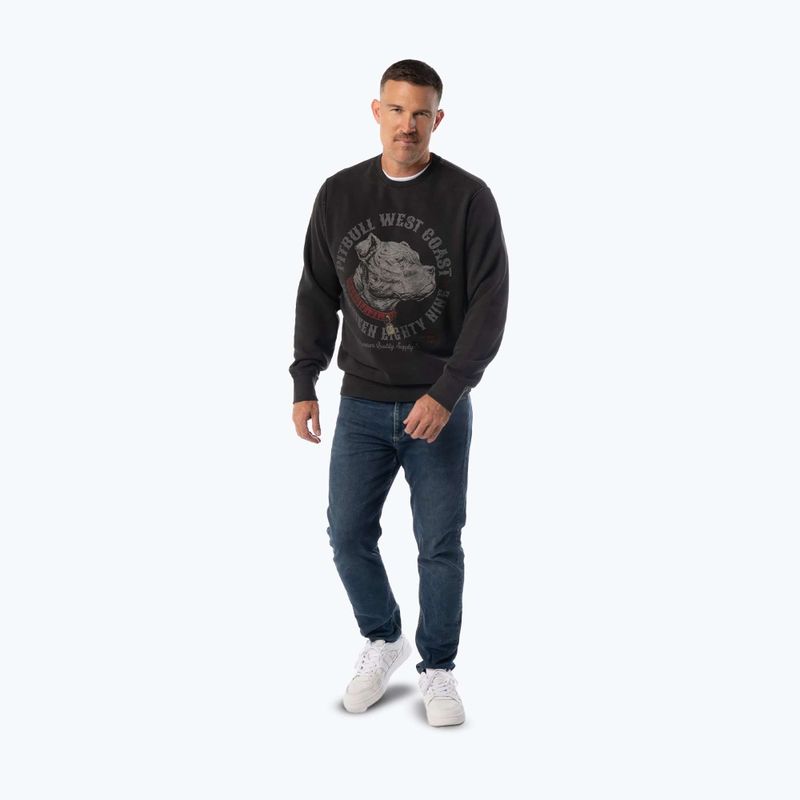 Мъжки суитшърт Pitbull Strength & Respect Crewneck washed dark graphite 4