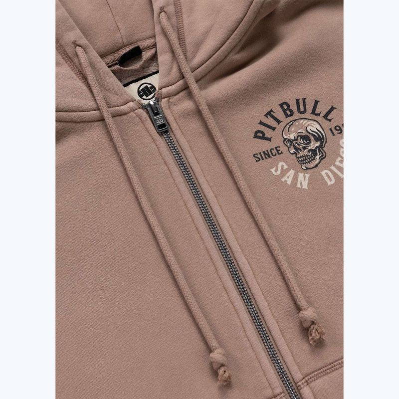 Дамски суитшърт Pitbull Skull Surf Hooded Zip chocolate mousse 9