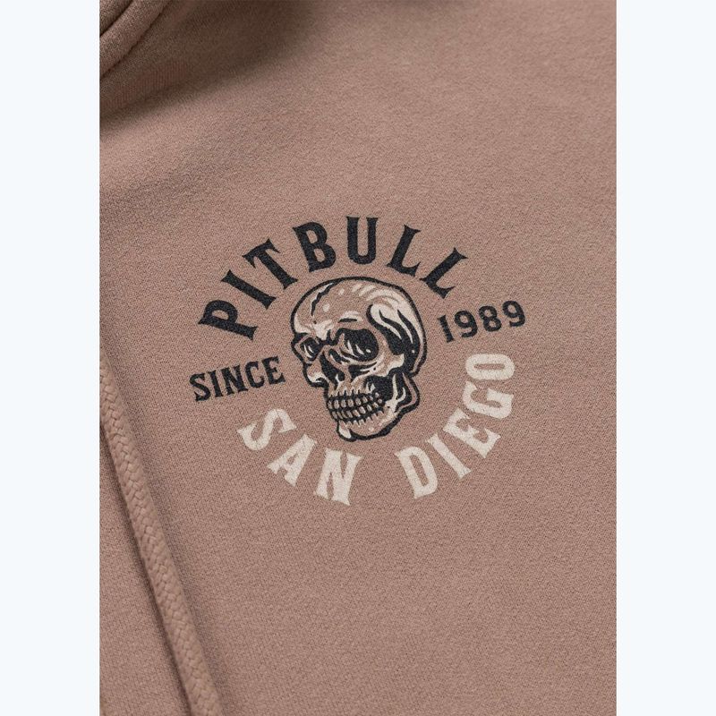 Дамски суитшърт Pitbull Skull Surf Hooded Zip chocolate mousse 10