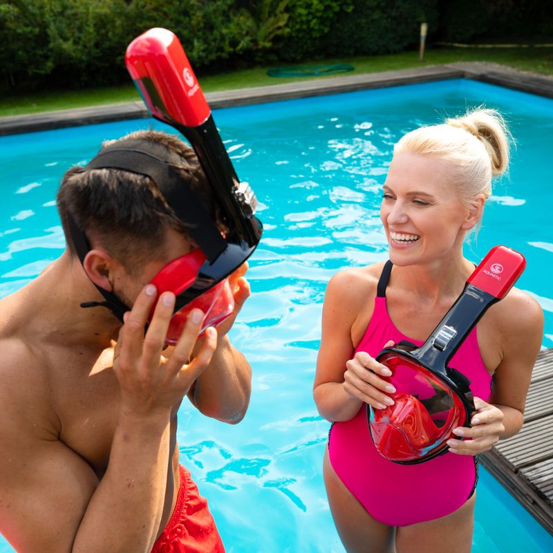 Целолицева маска за гмуркане AQUASTIC SMA-01SC червена 8