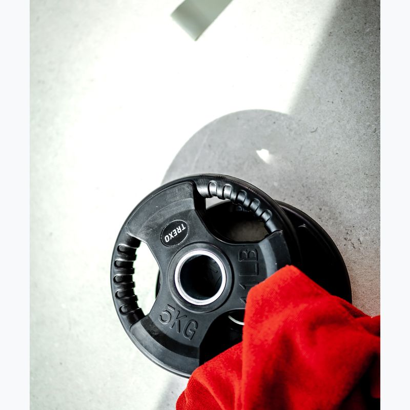 Гумирана чугунена тежест XTREXO черен RW5 5 kg 5