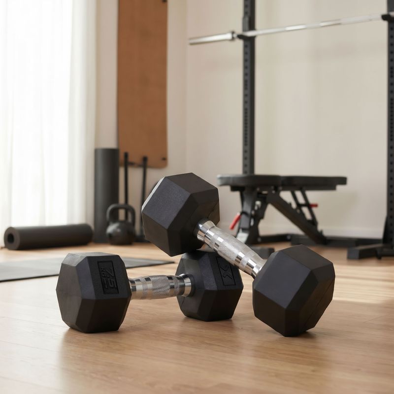 Гумиран дъмбел XTREXO Hex HXD75 7.5 kg 3