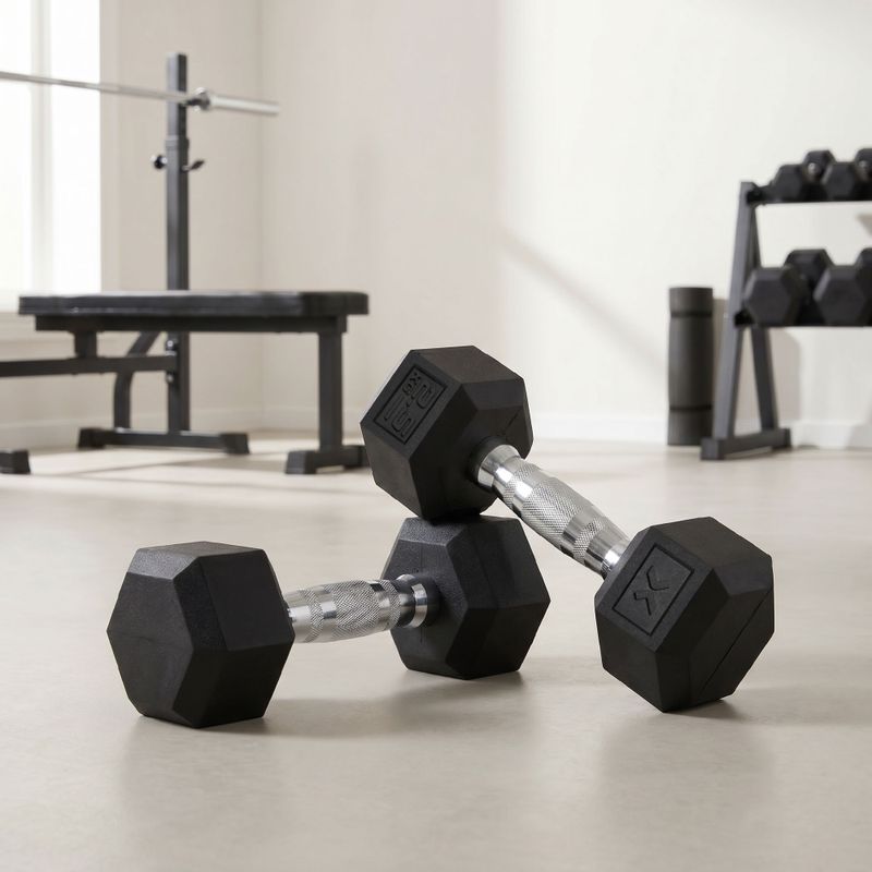 Гумиран дъмбел XTREXO Hex HXD25 2.5 kg 3
