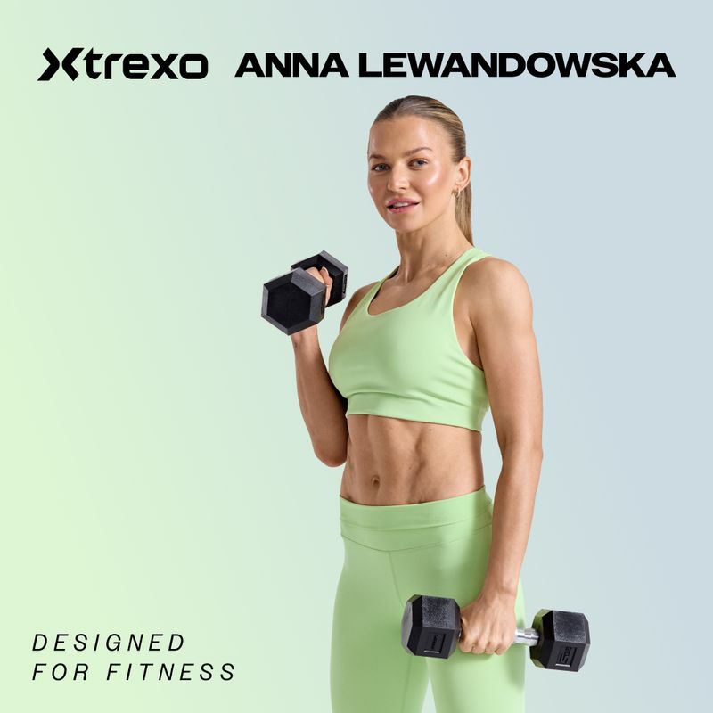 Гумиран дъмбел XTREXO Hex HXD75 7.5 kg 2