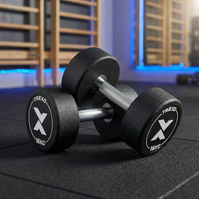Дъмбел с гумено покритие XTREXO Pro 16 kg  black 3