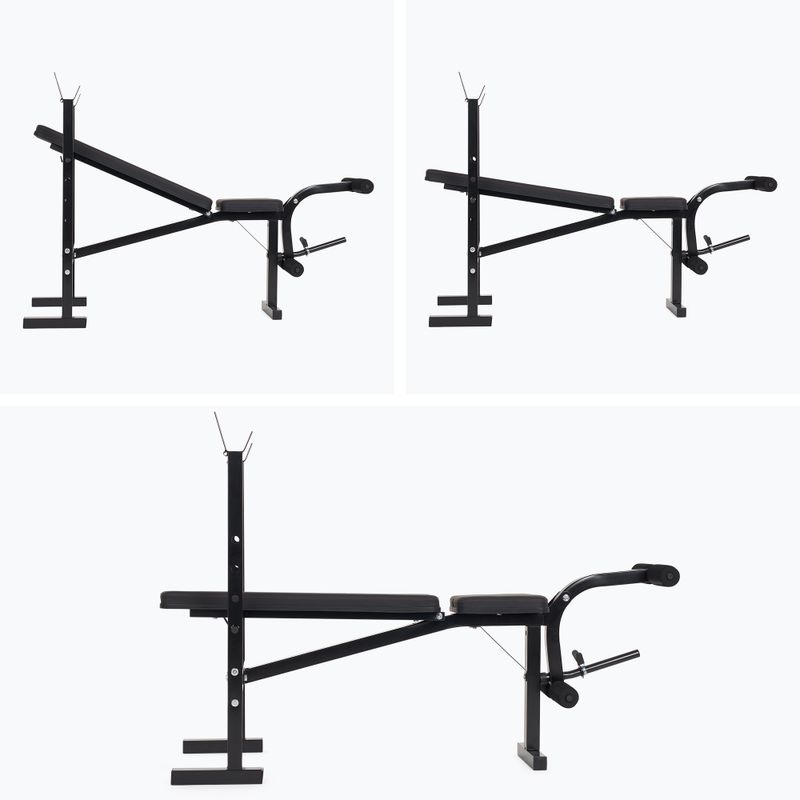 Тренировъчна пейка XTREXO BenchFit Lite със стойка и щанга черна 14
