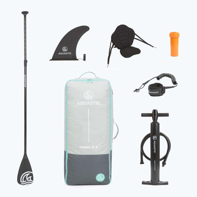 Комплект надуваема дъска SUP Touring 11'6" синьо 9