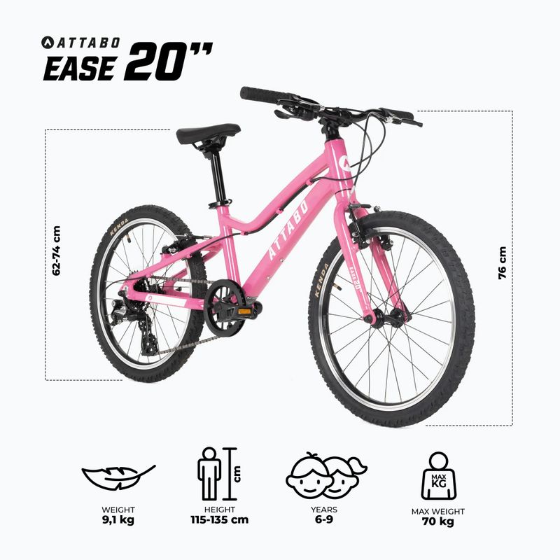 Детски велосипед ATTABO EASE 20" pink 2