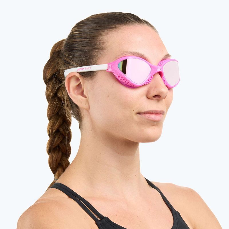 Очила за плуване BuddySwim OzeanX Mirror pink/white/iridium 3