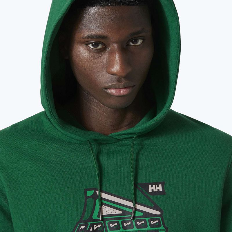 Мъжки потник за трекинг Helly Hansen F2F Organic Cotton Hoodie malachite 3