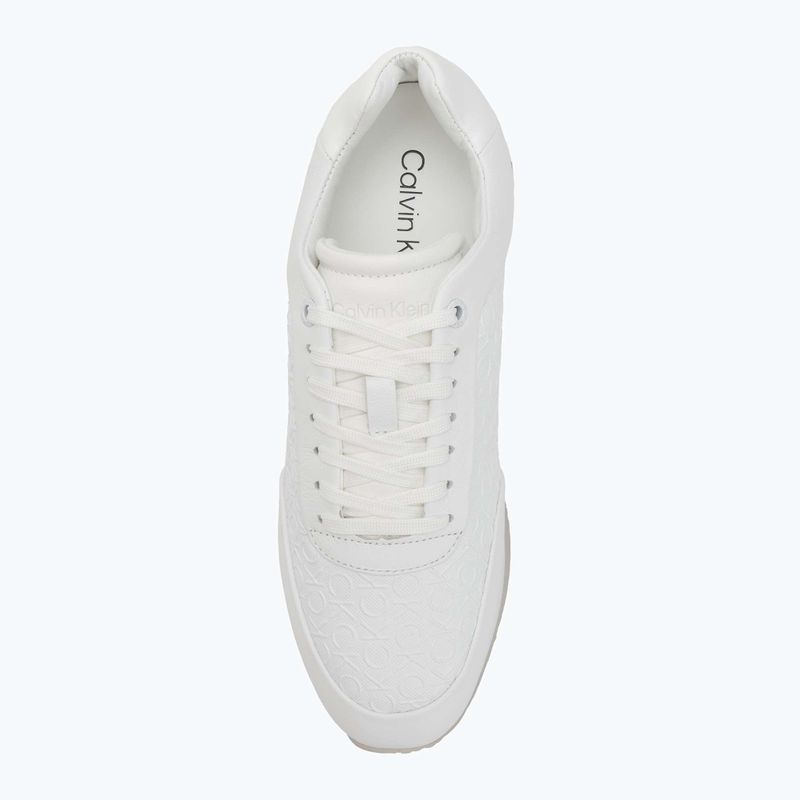 Calvin Klein Women's Shoes HW0HW02574 Runner Lace Up Mono Pu Triple Bright White 5