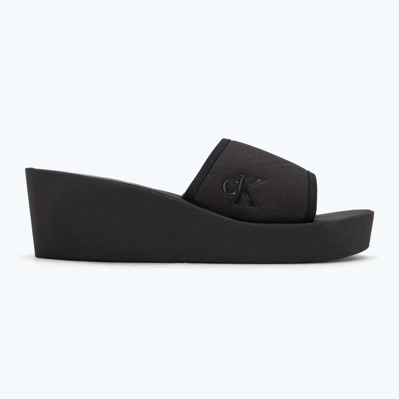 Calvin Klein дамски джапанки YW0YW01725 Beach Wedge Slide Canvas triple black 2