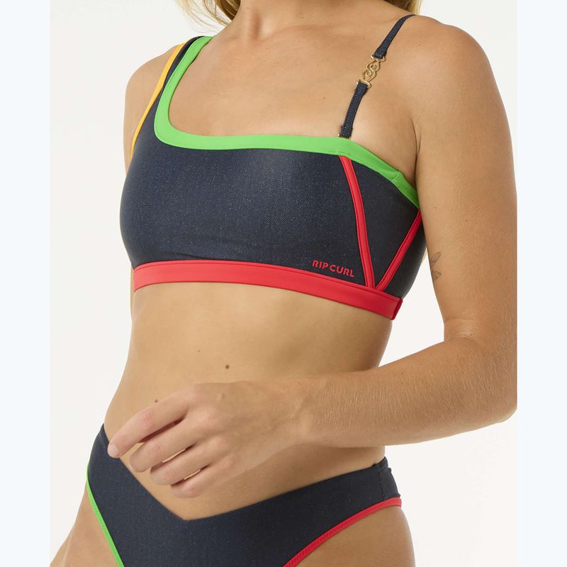 Rip Curl Gigi Горна част на бански костюм с едно рамо тъмен деним 6