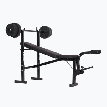 Тренировъчна пейка XTREXO BenchFit Lite със стойка и щанга черна