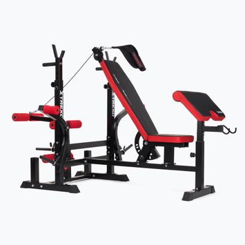 Тренировъчна пейка XTREXO BenchFit Max със стойка и молитвен лост черна