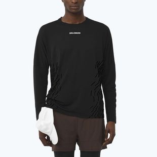 Мъжка блуза с дълъг ръкав за бягане Salomon Sense Aero GFX deep black